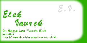 elek vavrek business card